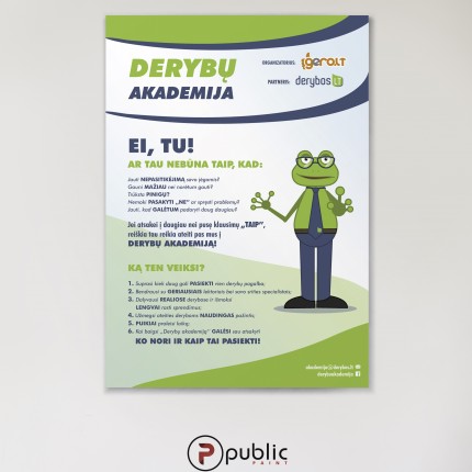 Derybu akademija plakatas mockup